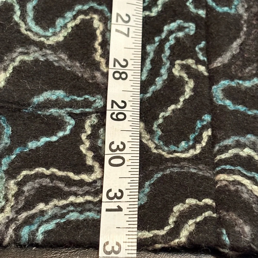 J Jill Women's Open Front Cardigan Sweater Abstract Swirls Wool Blend Size M